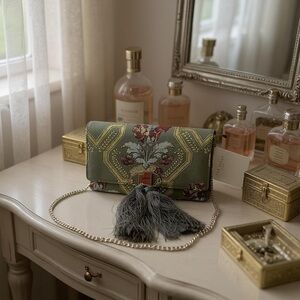 Ted Baker Green Floral Crossbody  or Clutch Evening Bag New